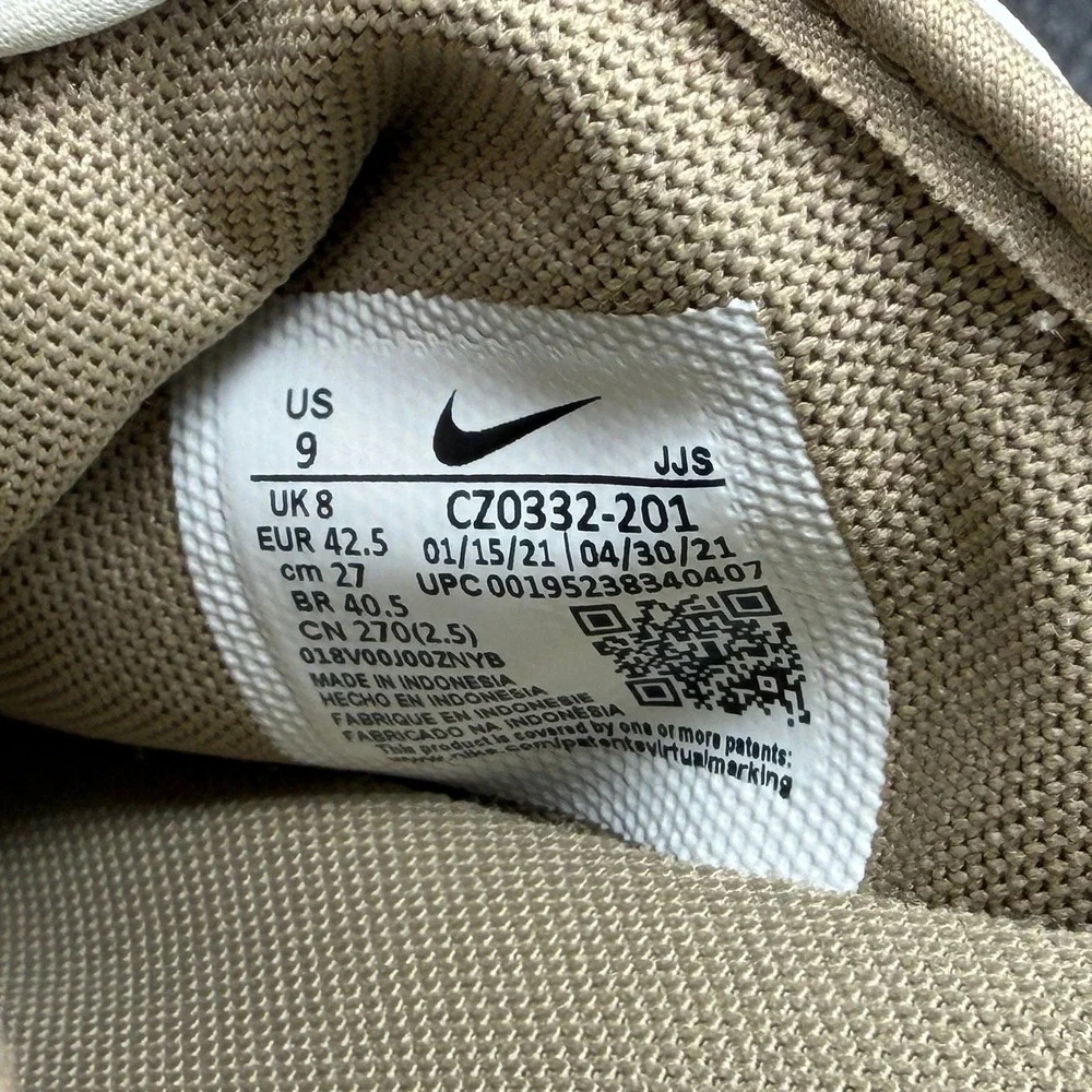 Nike Offline 2.0 Slide Sandal Men 9 Beige Khaki Athletic Retro Slip On Flip Flop